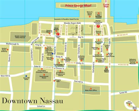 map of downtown Nassau shopping